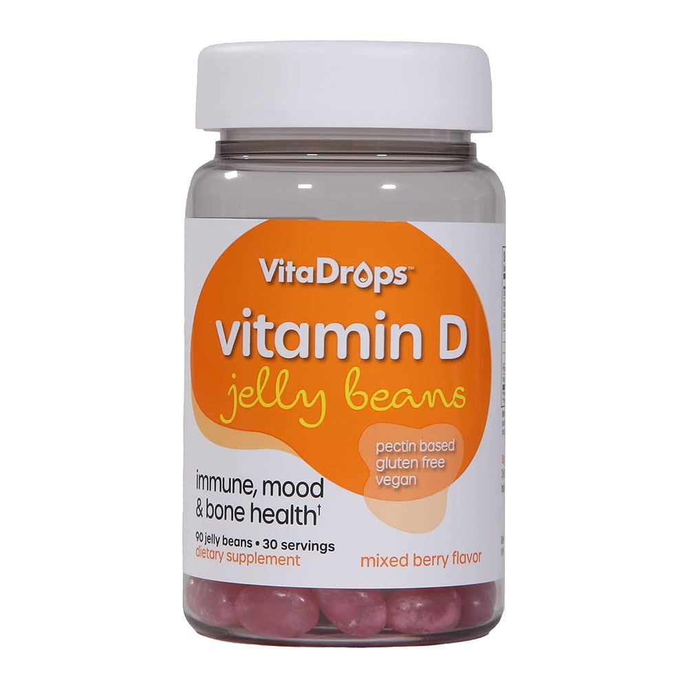 Vita Drops Vitamin D Jelly Beans, Support immune Health, Mixed Berry Flavor, 30 Servings, 90 Ea